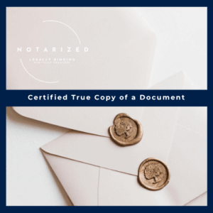 Certified True Copy of a Document
